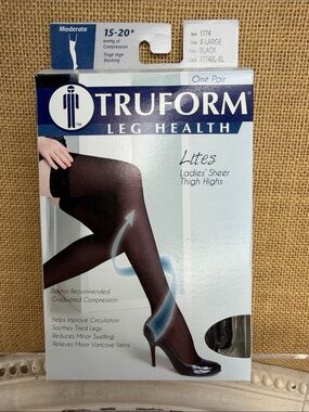 Truform Lites Ladies' Sheer Thigh Highs - Black
